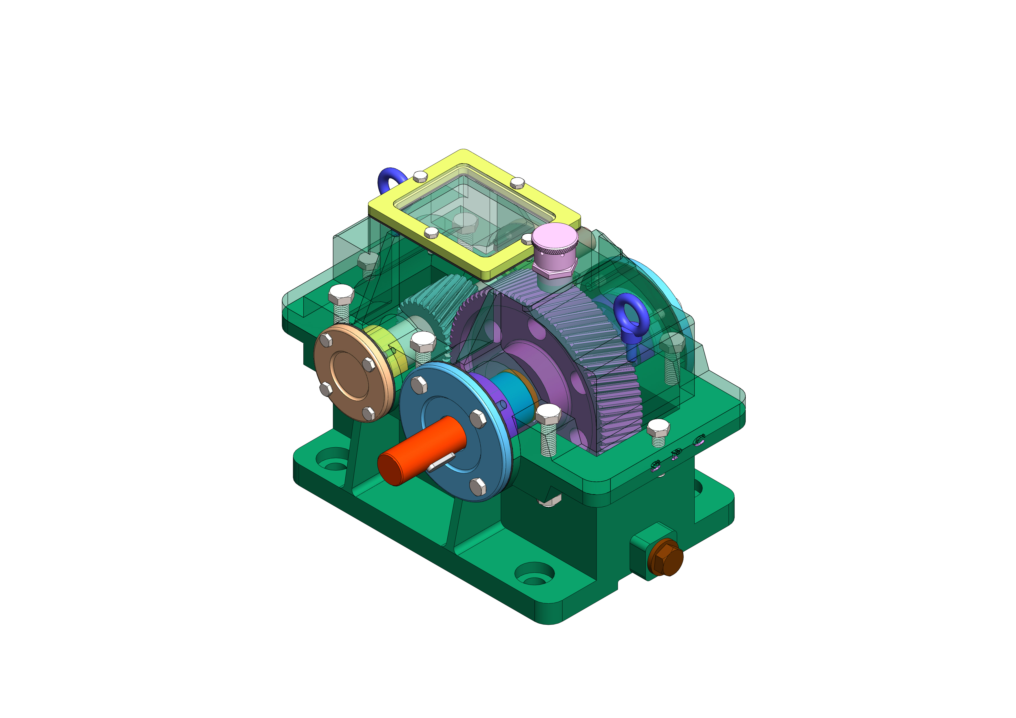 两级齿轮减速齿轮箱